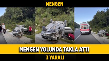 Mengen Yolunda Takla Attı: 3 Yaralı