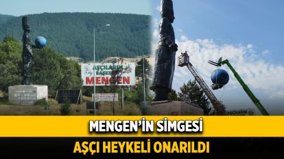 Mengen'in Simgesi Aşçı Heykeli Onarıldı