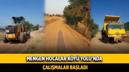 Mengen Hocalar Köyü Yolu'nda Çalışmalar Başladı
