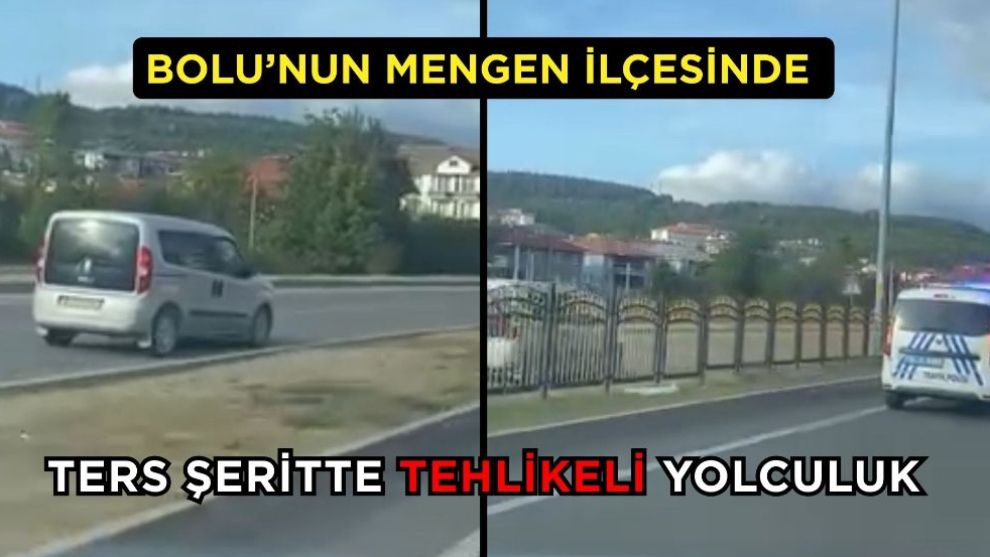 Mengen'de ters şeritte tehlikeli yolculuk