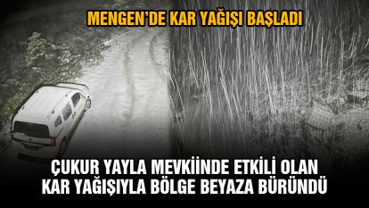 MENGENDE KAR YAĞIŞI BAŞLADI - BÖLGE BEYAZA BÜRÜNDÜ