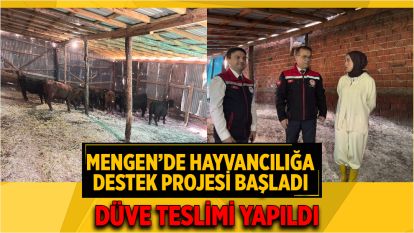 Mengen'de hayvancılığa destek projesi başladı