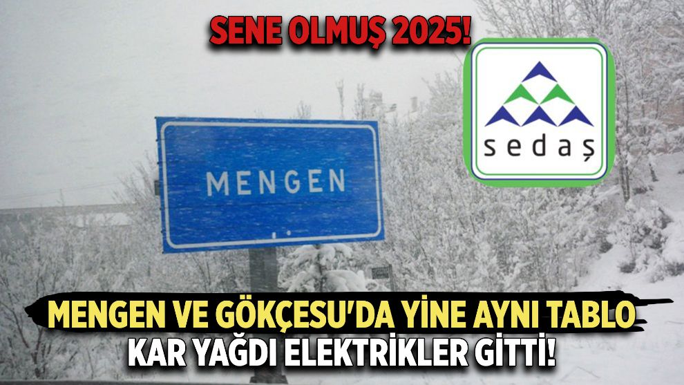 MENGEN VE GÖKÇESU'DA YİNE AYNI TABLO: KAR YAĞDI, ELEKTRİKLER GİTTİ!