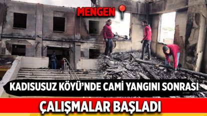 Kadısusuz Köyünde Cami Yangını Sonrası Çalışmalar Başladı